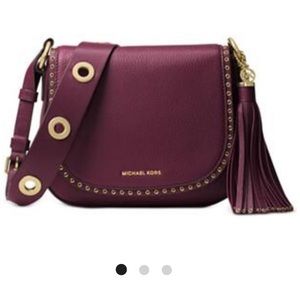 Micheal Kors Plum Brooklyn Medium Saddle Bag